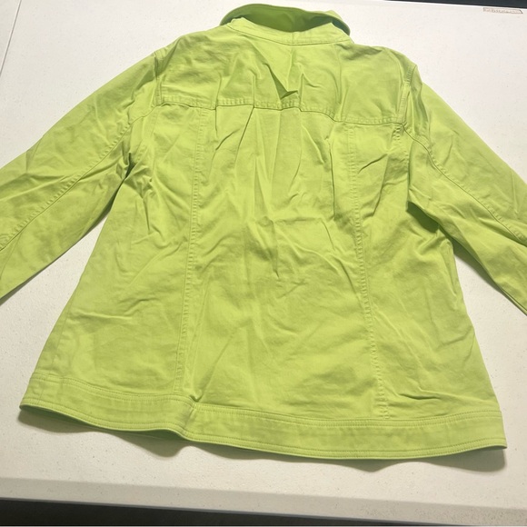 Christopher & Banks Women’s Large Lime Green Jacket/Shirt 3/4 Sleeve - Picture 4 of 7